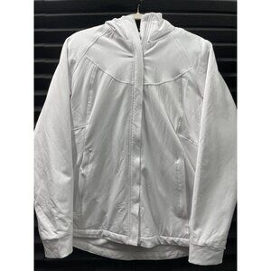 Kirkland Signature Sweater Hoodie Full Zip White Pockets Women Size Medium